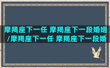 摩羯座下一任 摩羯座下一段婚姻/摩羯座下一任 摩羯座下一段婚姻-我的网站